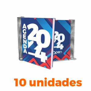 AGENDA 2024  OFFICE - 10 UNIDADES Papel parana 2mm - Miolo Papel Sulfit 75g A5 (15x21cm) Capa 4x0 (Frente Colorida) Contra Capa (Frente Colorida) Miolo Colorido Laminação Total Brilho Escolha Encadernação 212 Páginas (106fls)