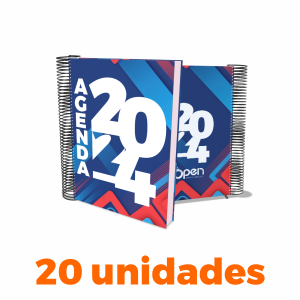 AGENDA 2024 OFFICE - 20 UNIDADES Papel parana 2mm - Miolo Papel Sulfit 75g A5 (15x21cm) Capa 4x0 (Frente Colorida) Contra Capa (Frente Colorida) Miolo Colorido Laminação Total Brilho Escolha Encadernação 212 Páginas (106fls)