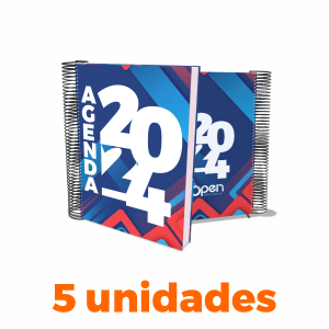 AGENDA 2024  OFFICE - 5 UNIDADES Papel parana 2mm - Miolo Papel Sulfit 75g A5 (15x21cm) Capa 4x0 (Frente Colorida) Contra Capa (Frente Colorida) Miolo Colorido Laminação Total Brilho Escolha Encadernação 212 Páginas (106fls)