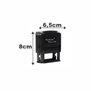 CARIMBO 303 - M  8x6,5 1x0   Tam. da Borracha 18x47mm