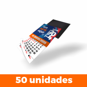 Ímã de geladeira com calendário 2025 - 50 unidades Couchê 250g 48x45mm 4x0 ( 1 lado colorido) LAMINAÇÃO BRILHO Corte Reto 