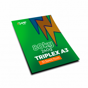 PAPEL TRIPLEX - 4X0 - SA3 80kg (240g) 31,5X45,7cm (SA3) 4x0 (Colorido Frente) Escolha Revestimento Escolha o Acabamento 