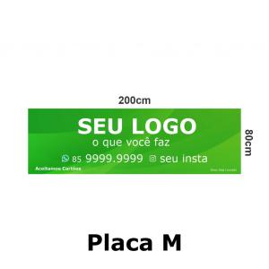 PLACA  M 200X80cm Lona Front 380g  Colorido 2 lado   